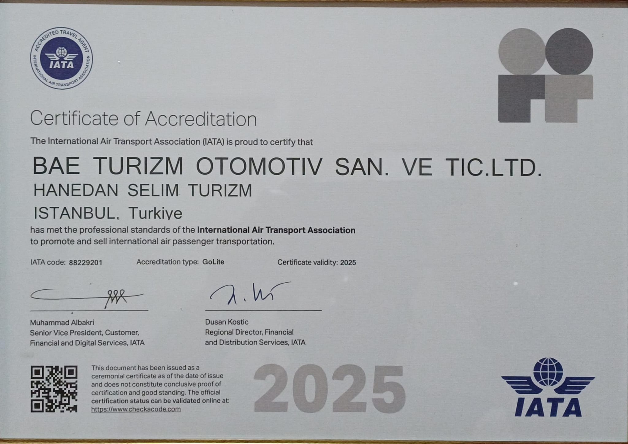 Akreditasyon Sertifikamız